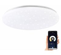 Plafonnier "ciel étoilé" LED CCT connecté compatible commandes vocales Ø 48 cm Luminea Home Control