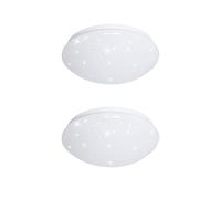 Plafonnier ciel étoilé LED lampe de cuisine plafonnier chambre lumière lampe de salon, métal blanc, 8W 560lm 6400K blanc froid, DxH 21,5 x 7,8 cm, lot de 2