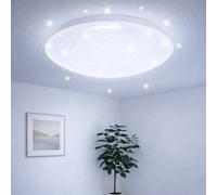 Plafonnier LED lampe de chambre 6500K ciel étoilé plafonnier blanc lumière du jour, effet étoile, 18W 1260lm 6500K, DxH 29x9,5 m