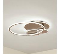 Plafonnier Circulo Lucande, dimmable, marron, Salon / Salle à manger, Métal, Moderne, Plafonnier