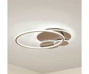 Plafonnier Circulo Lucande, dimmable, marron, Salon / Salle à manger, Métal, Moderne, Plafonnier