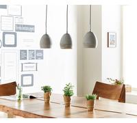 Plafonnier Cirillo gris 70x15 cm 3 abat-jour suspension béton