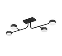 Plafonnier CLAVELLINA LED 4X6,8W en acier noir 890x465x185mm