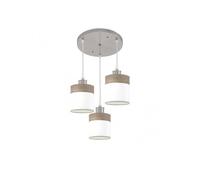 Plafonnier Cloe 3xe27 Nickel/Blanc-Bois Gris Regx42x42 Cm