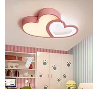 Plafonnier Coeur LED Lampe De Plafond Moderne Lampe Pour Enfants Lampe De Chambre À Coucher Pour Garçons Et Filles Dimmable Abat-Jour Acrylique Salon Salle À Manger Suspension Design Cartoon,Rose
