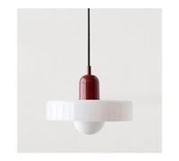 Plafonnier coloré Lampe suspendue du milieu du siècle avec abat-jour en verre Éclairage suspendu vintage Luminaires suspendus en fer et en verre pour chambre à coucher, salon, cuisine, couloir (couleu