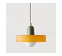 Plafonnier coloré Lampe suspendue du milieu du siècle avec abat-jour en verre Éclairage suspendu vintage Luminaires suspendus en fer et en verre pour chambre à coucher, salon, cuisine, couloir (couleu