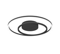 Plafonnier connecté CALAGRANO-Z LED 21,5W en aluminium et acier noir D450mm