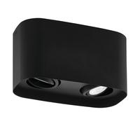 Plafonnier connecté CAMINALES-Z GU10 2X4,9W en acier noir 240x125x120mm