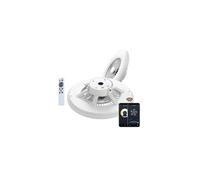 Plafonnier connecté muvit io wifi blanc cct avec ventilateur - compatible alexa, google home et siri - 600*170mm