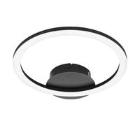 Eglo Luminaire plafonnier LED Parrapos-Z ZigBee Alexa dimmable blanc chaud-froid 34×30 cm noir/blanc