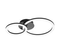 Plafonnier connecté PARRAPOS-Z LED 15W en acier noir 445x300x70mm