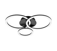 Plafonnier connecté PARRAPOS-Z LED 33W en acier noir 545x445x90mm