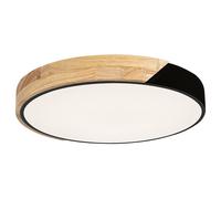 Plafonnier couleurs blanc mat ou noir mat en métal et bois Rabalux Maple 24W