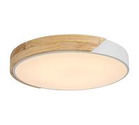 Plafonnier couleurs blanc mat ou noir mat en métal et bois Rabalux Maple 24W [EEK: G]