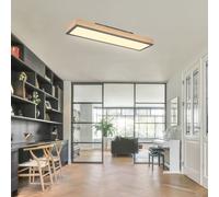 Plafonnier Couloir Optique Bois LED 1x LED 18 Watt 1000Lm Graphite Opale L 60 CM