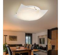Plafonnier en verre blanc, lampe de couloir, plafonnier carré, lampe de salon, 1x LED 24W 1750Lm blanc neutre, LxlxH 40x40x10 cm