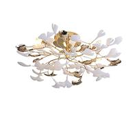 Plafonnier Créatif En Forme de Feuille de Ginkgo, Idéal Pour Le Salon, La Salle À Manger, La Chambre Ou Tout Autre Espace. Plafonnier Romantique Et Chaleureux, Style Nordique, Culot G9, Finition Dorée