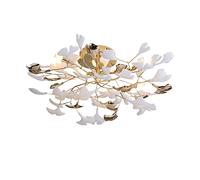 Plafonnier Créatif En Forme de Feuille de Ginkgo, Idéal Pour Le Salon, La Salle À Manger, La Chambre Ou Tout Autre Espace. Plafonnier Romantique Et Chaleureux, Style Nordique, Culot G9, Finition Dorée