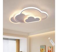 Plafonnier Creative Cloud Shape dimmable avec télécommande, plafonnier en acrylique encastré pour le couloir de la chambre du salon et la chambre des enfants, 42 * 23cm 25W, blanc