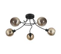 Plafonnier CREPPO E14 5X40W en acier noir D695mm