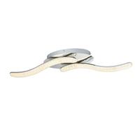 Plafonnier cristaux lampe de salon argenté LED lampe de cuisine plafonnier, métal acrylique, LED 24W 2800Lm blanc chaud, L 75 cm