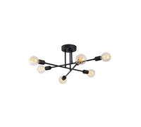 CONCEPT USINE | Plafonnier Lustre Croisé en Fer | Design Andrea Noir | Matière Originale | Suspension Moderne | Décoration d'Intérieur | Capacité 6 Ampoules | Puissance 40 W Max