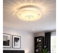 Plafonnier Crystal de Verre Wohn Espace Rond Chrome Optique D 33cm