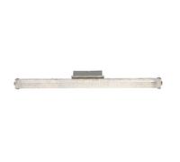 Plafonnier cuisine LED plafonnier couloir chrome, verre transparent, 18W 1710lm 3000K, LxlxH 79,5x6,2x10 cm