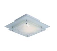 Plafonnier cuisine verre satiné Plafonnier couloir, avec décoration, 1x G9, Lxl 22 x 22 cm