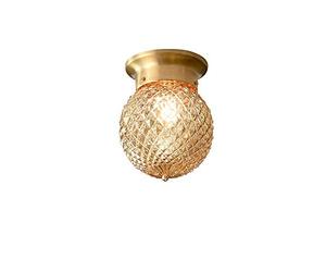 Plafonnier d'allée dorée du Milieu du siècle E27, luminaire de Plafond à 1 lumière avec Abat-Jour en Verre pour Salon, Salle à Manger, Chambre à Coucher, Cuisine, Couloir