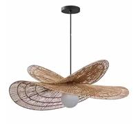 Plafonnier D'art En Rotin, Abat-jour Tissé En Bambou, Suspension Lanterne Antique Lampe Artisanale Décorative Japonaise Plafonnier Encastré Pour Salon De Thé, Bar, Famille D'accueil, Café. YA
