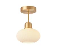 Plafonnier de Chambre à Coucher en Verre Laiteux Nordique, luminaire d'intérieur doré Semi-encastré pour Porche et escalier