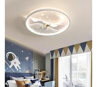 Plafonnier de Enfants Chambre 46W Led Lampe de Plafond Chambre de Filles Garçons Plafond Lumière, Lune Boule Plafonnier de Astronaut Nebula Dimmable 3000k-6500k avec Télécommande Ø50cm (Style C)