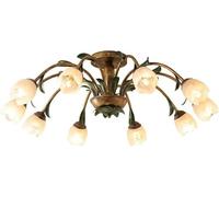 Plafonnier de Salon Moderne à 6 lumières, Style Rustique, en Verre de Lait, avec Fleurs, Style Vintage, doré, pour îlot de Cuisine, Style Nordique
