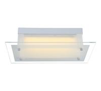 Plafonnier de salon moderne à intensité variable, lampe design LED disque acrylique carré, verre mat, 1x LED 11W 1370lm 3000K blanc chaud, LxlxH 36 x 19 x 10,5 cm