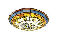 Plafonnier de style LED Tiffany (plafonnier en verre teinté, 85-265V), entrée/couloir/couloir/couloir, luminaires à encastrer décoratifs (Couleur : E27-30cm)