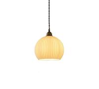 Plafonnier de Style Minimaliste Nordique, Abat-Jour en Verre à Haute Transmission Lumineuse, Lampe Suspendue à tête Unique avec culot E27, luminaire Suspendu pour Restaurant, café, bibliothèque (B)