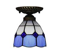 Plafonnier de Style Tiffany à encastrer, Mini plafonnier de Couloir en vitrail, 1 lumière, 16 cm, 20 cm, luminaires de Plafond LED Vintage pour Salon Chambre à Coucher