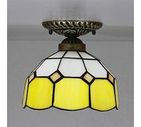 Plafonnier de Style Tiffany à encastrer, Mini plafonnier de Couloir en vitrail, 1 lumière, 16 cm, 20 cm, luminaires de Plafond LED Vintage pour Salon Chambre à Coucher