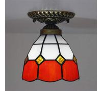 Plafonnier de Style Tiffany à encastrer, Mini plafonnier de Couloir en vitrail, 1 lumière, 16 cm, 20 cm, luminaires de Plafond LED Vintage pour Salon Chambre à Coucher