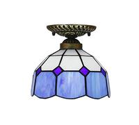 Plafonnier de Style Tiffany à encastrer, Mini plafonnier de Couloir en vitrail, 1 lumière, 16 cm, 20 cm, luminaires de Plafond LED Vintage pour Salon Chambre à Coucher