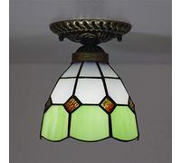 Plafonnier de Style Tiffany à encastrer, Mini plafonnier de Couloir en vitrail, 1 lumière, 16 cm, 20 cm, luminaires de Plafond LED Vintage pour Salon Chambre à Coucher