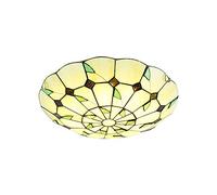 Plafonnier de Style Tiffany à encastrer, plafonnier LED pour Couloir en Verre teinté Fait à la Main, luminaires Suspendus de Plafond Ronds Vintage pour Salon Chambre à Coucher