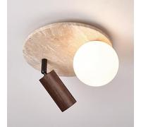 Plafonnier de style Wabi Sabi japonais en travertin jaune naturel, style moderne nordique, pour couloir ou chambre à coucher. Plafonnier encastré, spot, lustre en bois de style ferme pour cuisine ou e