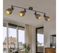Plafonnier Deckenleuchte Globo 4 Lumières Style Classique Noir 90 cm