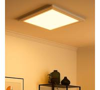 Eglo connect plafonnier LED Salobrena-C avec télécommande, lampe de plafond connectée dimmable, panneau alu et plastique blanc, blanc chaud-froid, RGB, 30 x cm