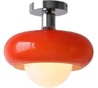 Plafonnier décoratif en verre opalin pour bar à domicile, salle de bain, grand modèle moderne du milieu du siècle, rouge orange vintage, plafonnier semi-encastré pour couloir, cuisine, lampe près du p