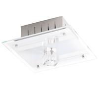Plafonnier décoration métal laqué miroir verre satiné Diamantis 40100