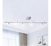 Xelux - Plafonnier deformable 5 spots orientables inclinables compatible LED 35w acier brosse Argent